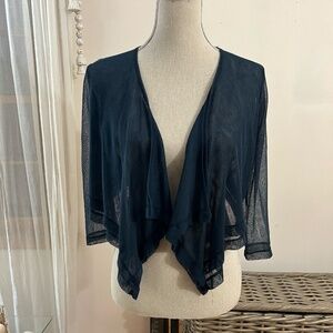 Porto San Francisco Cute Slate Blue Shrug / Cropped Cardigan with Align Front